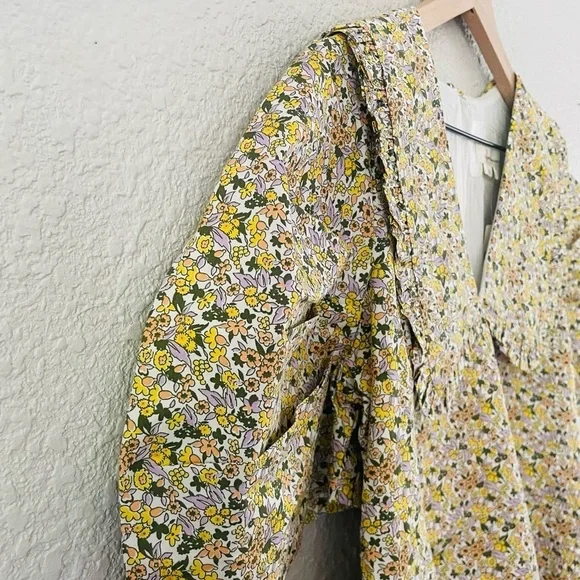 By Anthropologie Short-Sleeve Collared Printed Midi Dress NWT - Picture 8 of 15